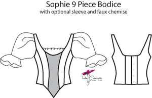 Sophie 9pc Bodice Pattern PDF Digital Download