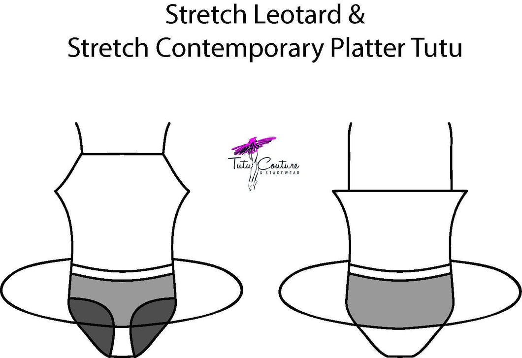 Stretch Leotard and Stretch Contemporary Platter Tutu Pattern Set PDF Digital Download